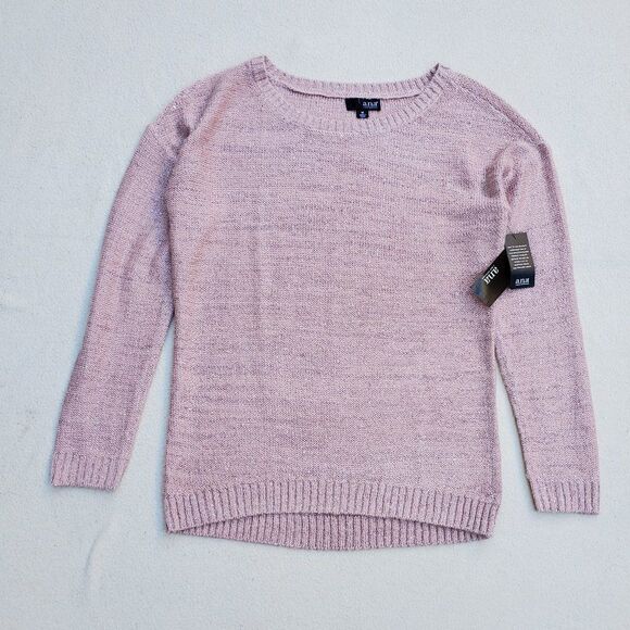 A.N.A long sleeve pink sweater with clear sequin - Picture 3 of 11